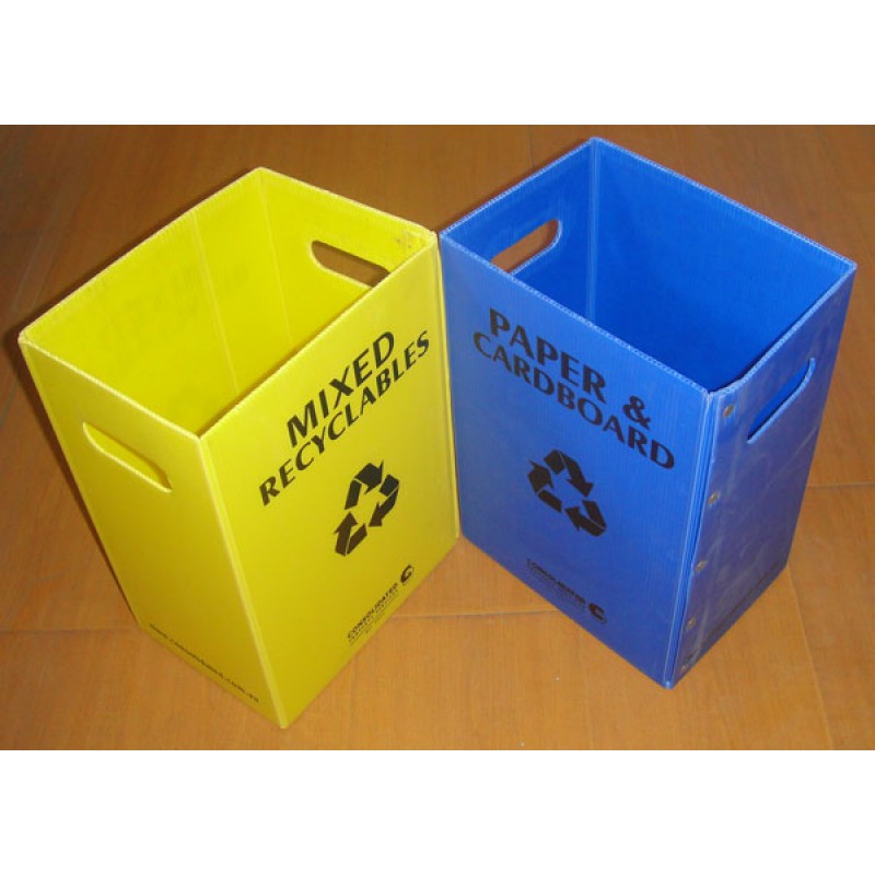 Corrugated plastic folding recycling bins /boxes 